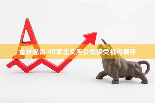 金界配资 40家北交所公司接受机构调研