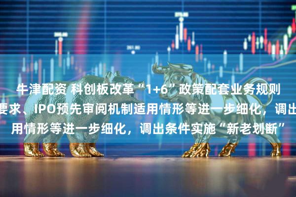 牛津配资 科创板改革“1+6”政策配套业务规则出炉 科创成长层基本要求、IPO预先审阅机制适用情形等进一步细化，调出条件实施“新老划断”
